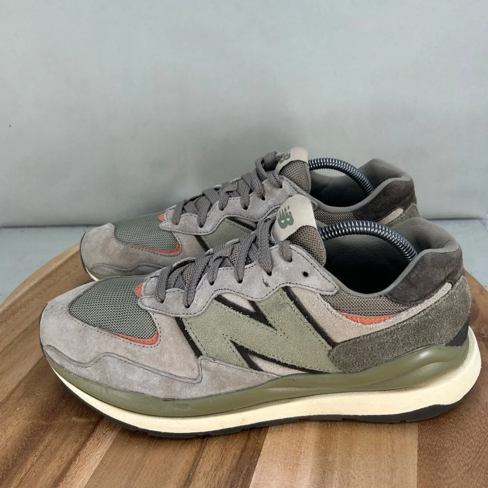 New Balance 57/40 Mens Size 10.5 Green Grey Suede Sneakers Shoes